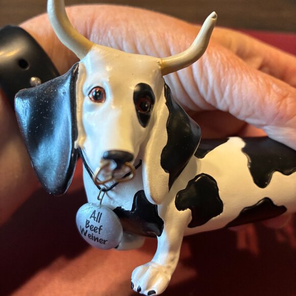 WEINER DOG/COW FIGURINE – Whimsical and Comical, Black & White - Picture 2 of 13
